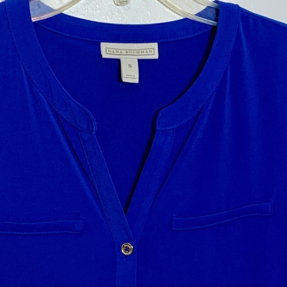 EUC Dana Buchman Bright Blue Peplum Blouse - Picture 2 of 7